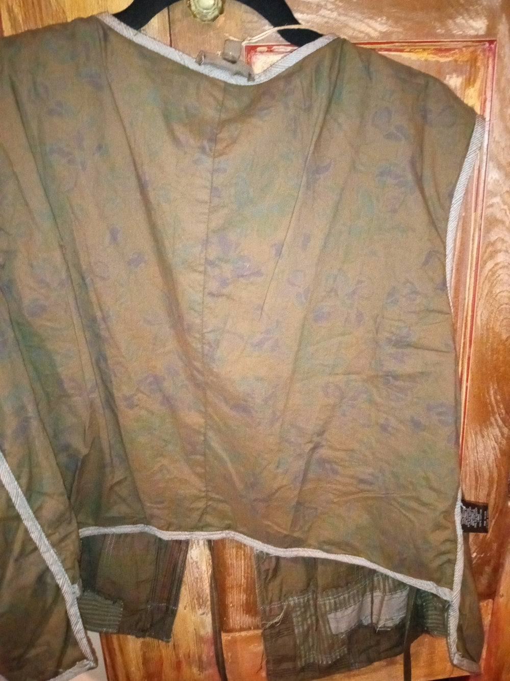 Blue Velvet Boho Patchwork Olive Green Vest - Picture 4 of 5